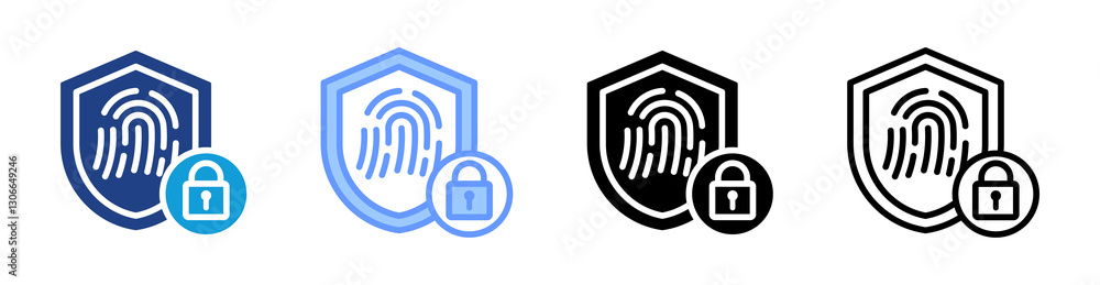 Biometric Security icon set multiple style collection Biometric Security icon set multiple style collection