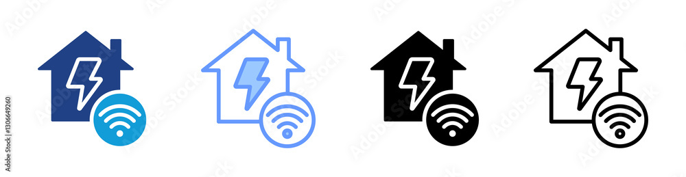 Smart Grid icon set multiple style collection Smart Grid icon set multiple style collection