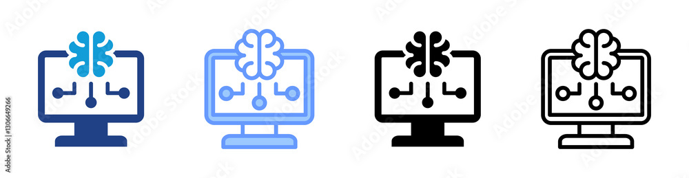 Cognitive Computing icon set multiple style collection Cognitive Computing icon set multiple style collection