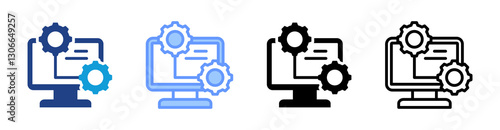 Digital Twin icon set multiple style collection