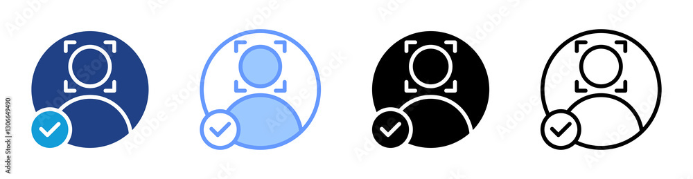 Facial Recognition icon set multiple style collection Facial Recognition icon set multiple style collection