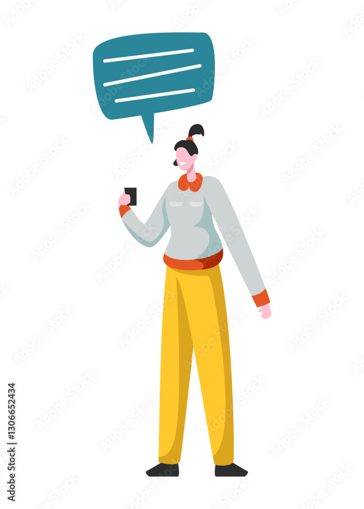 Social Networking Virtual Relationships Concept with Speech bubble. Flat People Characters Chatting via Internet Using Smartphone Social Networking Virtual Relationships Concept with Speech bubble. Flat People Characters Chatting via Internet Using Smartphone