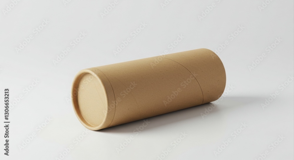 Empty kraft paper tube mockup. Empty kraft paper tube mockup.