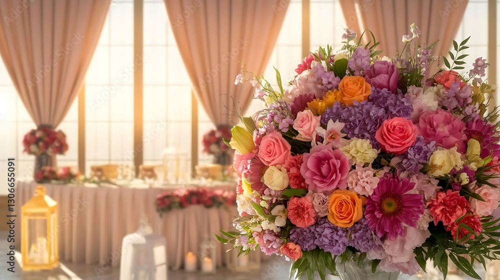 Flowers bouquet in wedding day