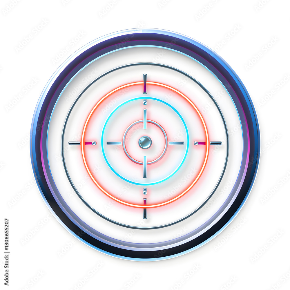 Shooting range holographic 3D icon. neon symbol vector illustration isolated on white background. Generative AI Shooting range holographic 3D icon. neon symbol vector illustration isolated on white background. Generative AI