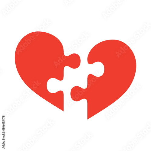 heart puzzle isolated