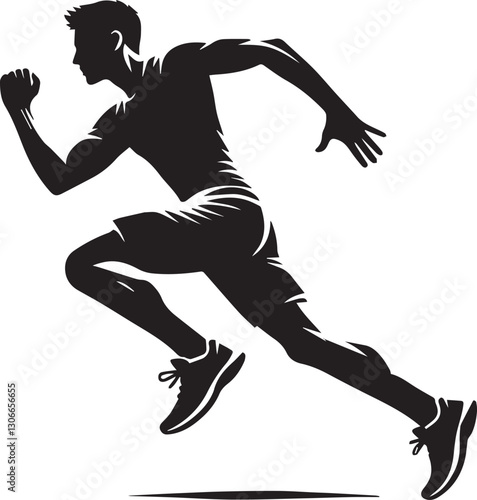 silhouette of a man, Runner man silhouette vector, Runner man vector illustration, Runner man logo vector, Runner man silhouette vector isolated on white background