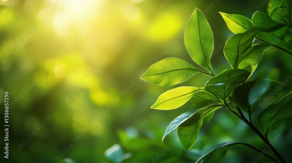 Beautiful green leaf in nature with blurred greenery Beautiful green leaf in nature with blurred greenery