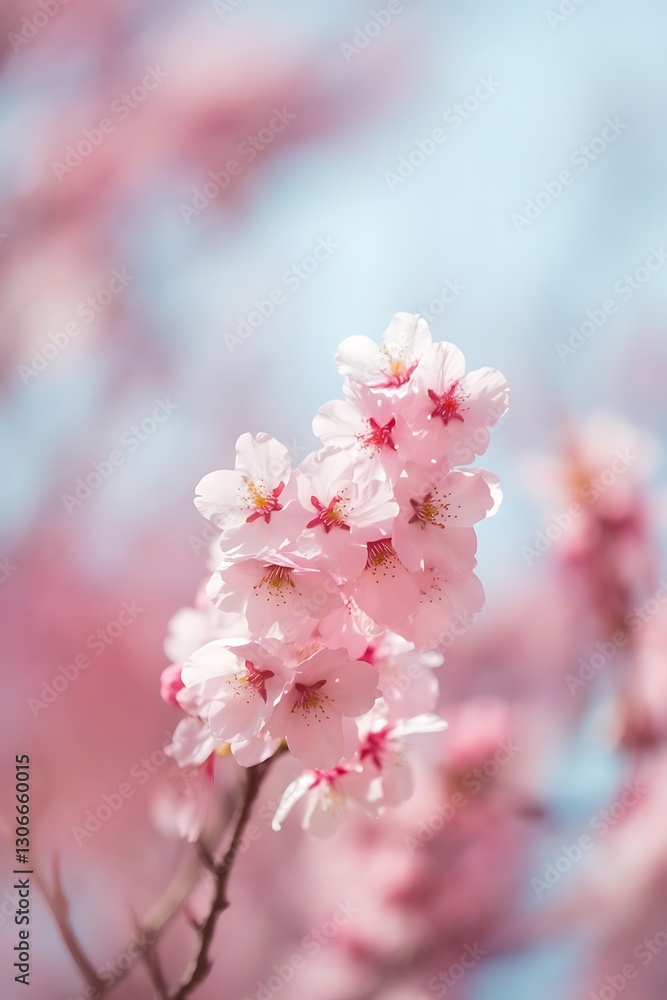 Spring blossom concept apricot cherry blossom flower on blue pastel background in bloom flowers spring time selective focus Spring blossom concept apricot cherry blossom flower on blue pastel background in bloom flowers spring time selective focus