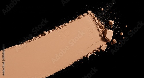 Beige pressed powder texture close-up.