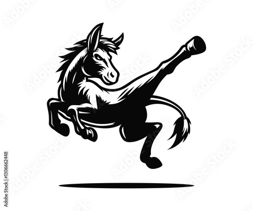 Kicking donkey vector
