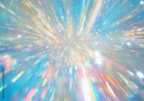 Quadro em tela Colorful burst of light in abstract digital art showcasing radiant patterns and