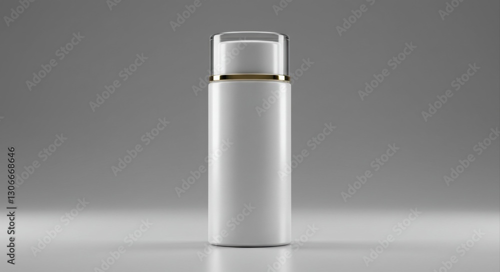 Elegant white bottle with gold accents. Elegant white bottle with gold accents.