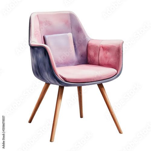 Modern Armchair Featuring Dusty Rose and Mauve Tones