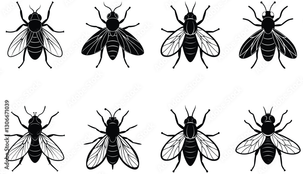Fly vector shilhouette bundle Set Icon . Fly vector shilhouette bundle Set Icon .
