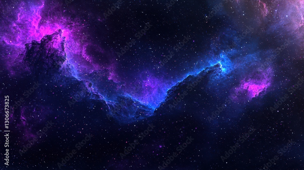 Fototapeta premium Colorful Cosmic Nebula with Stars in Deep Space Background
