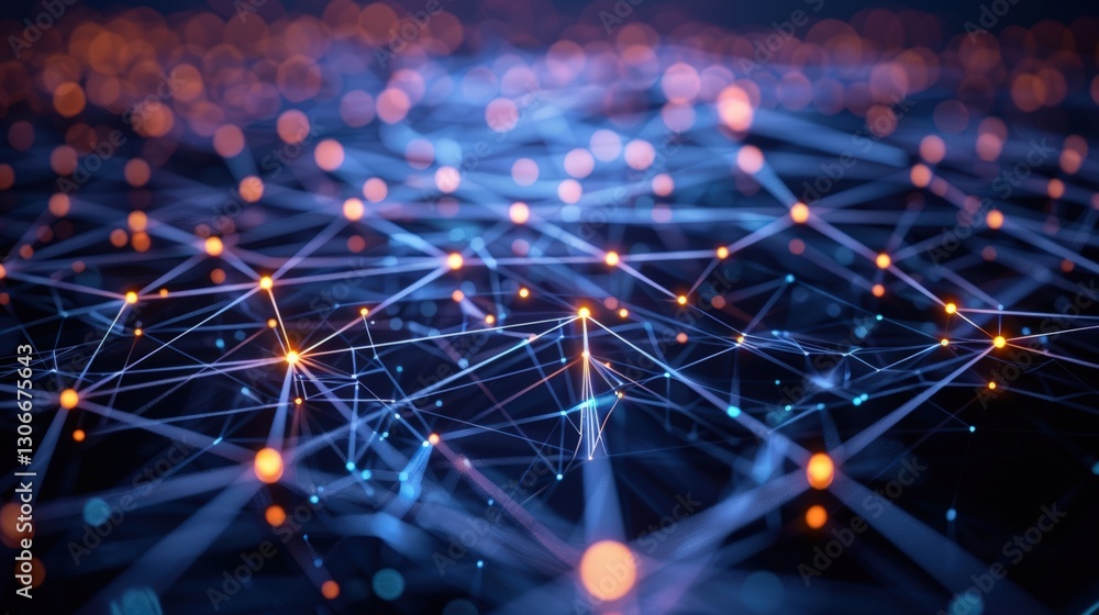 Abstract digital network of glowing connections Abstract digital network of glowing connections