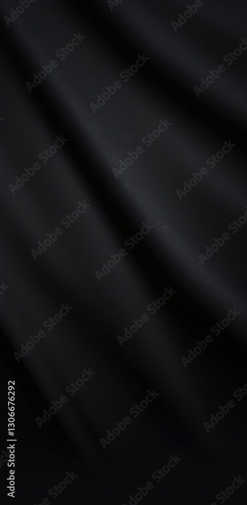 Fototapeta premium Elegant black fabric draped smoothly