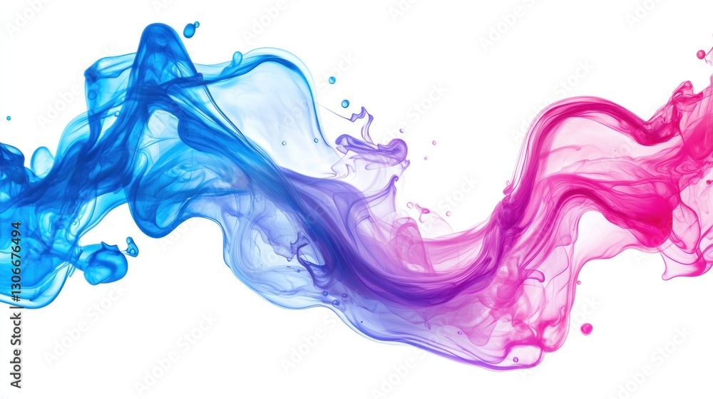 Fototapeta premium Abstract fluid art showing swirling blue and pink liquid forms