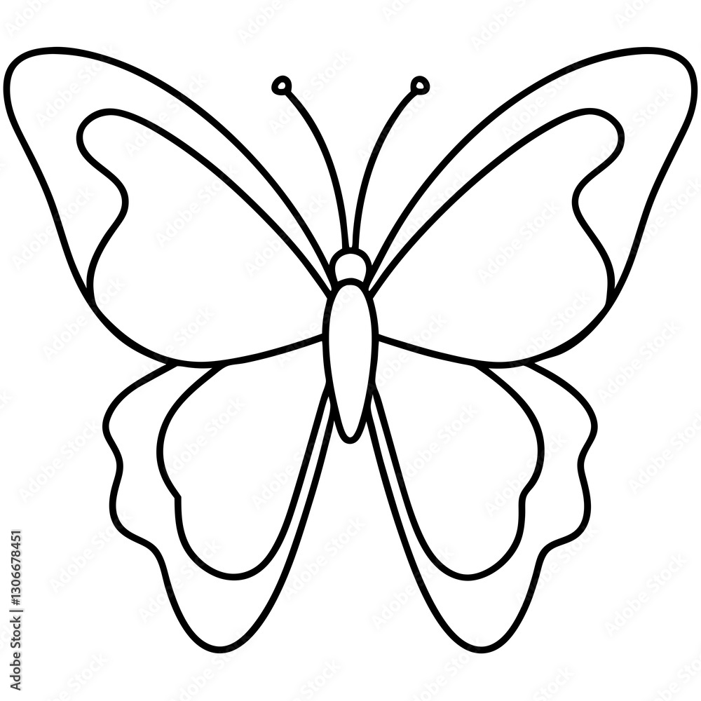 Butterfly Outline Vector Design Butterfly Outline Vector Design