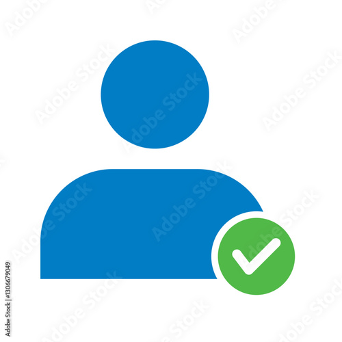Face recognition icon with check mark sign symbol vector illustration. Concept of facial recognition, face ID system, biometric identification, face scan system. Cyber security concept.