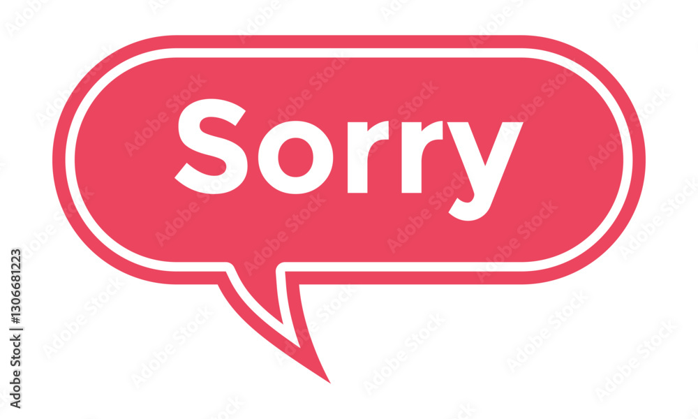 Sorry speech bubble isolated on transparent. Sorry speech bubble isolated on transparent.