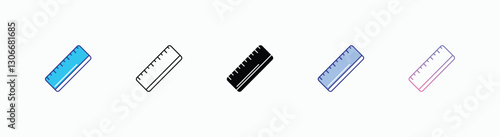 Ruler icons set in different style vector stock 