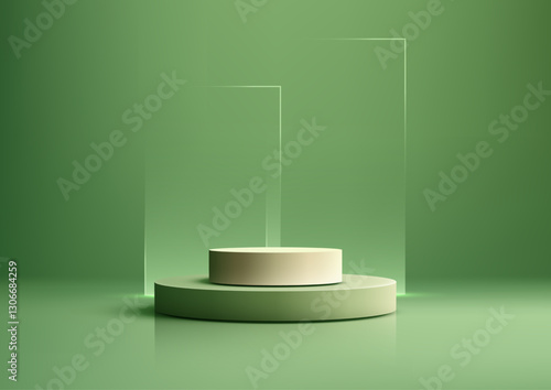 modern luxury green cylindr...