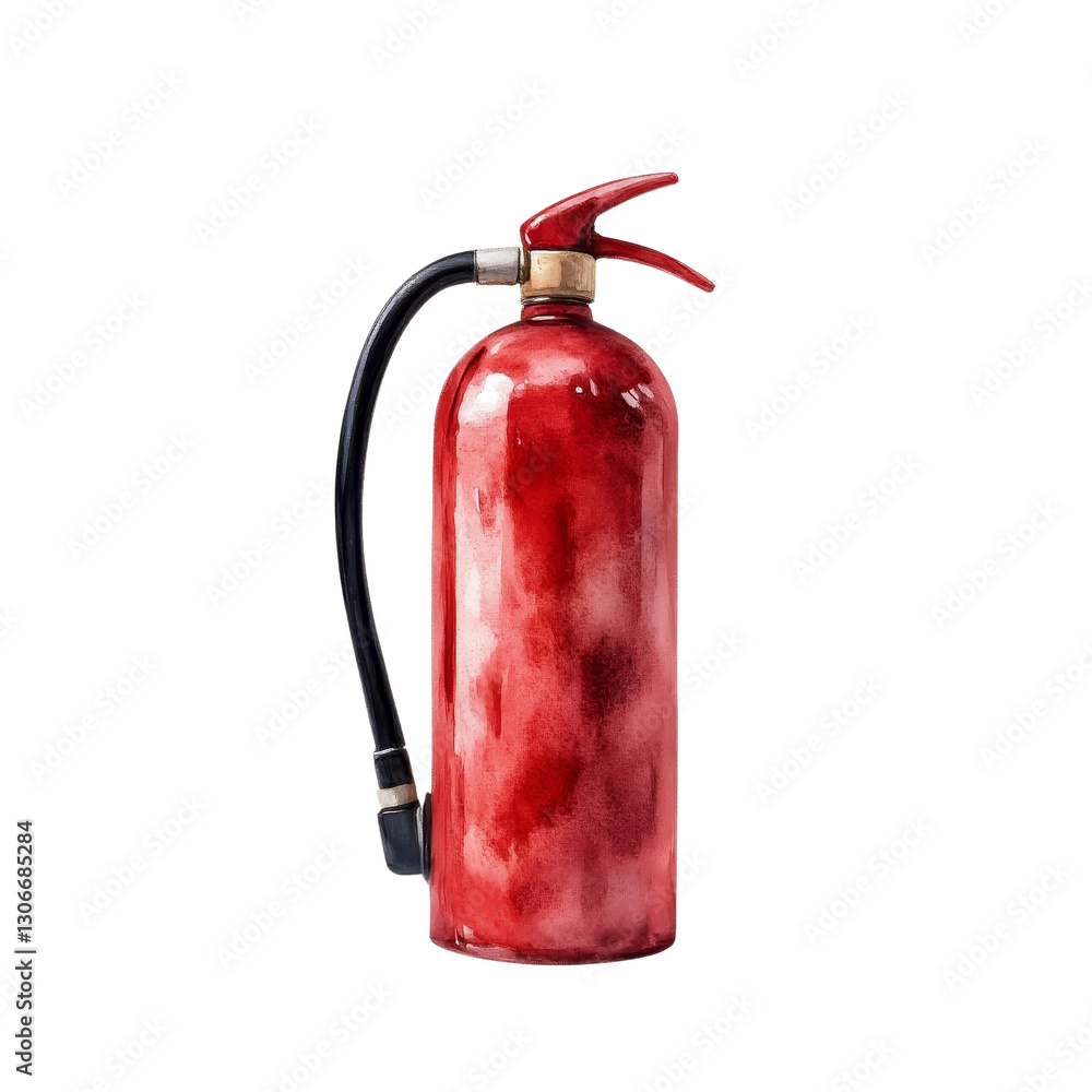 Obraz premium Red Fire Extinguisher Stands Ready for Action