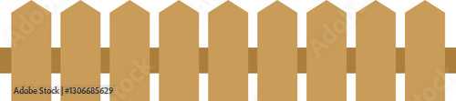 Outdoor Garden Fence.
Simple wooden fence flat Vector illustration.
Transparent background.