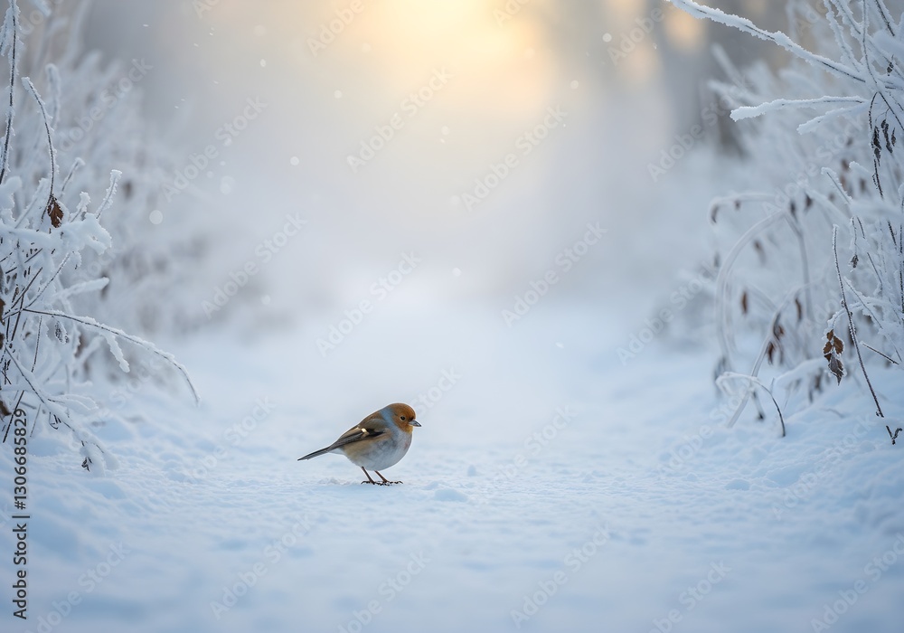 Obraz premium A Bird's Quiet Winter Morning