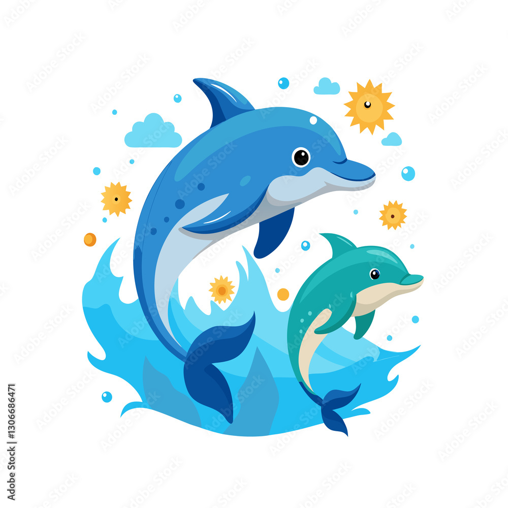 Obraz premium dolphin jumping out of water a isolated transparent background 