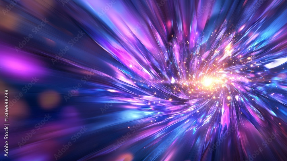 Vibrant Cosmic Swirl With Glowing Particles And Light Streaks Vibrant Cosmic Swirl With Glowing Particles And Light Streaks