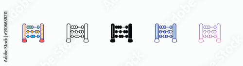 Abacus icons set in different style vector stock 