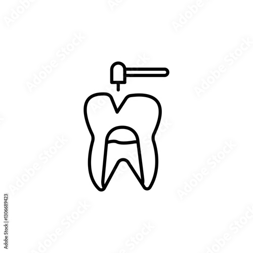 Dental Drill line Icon