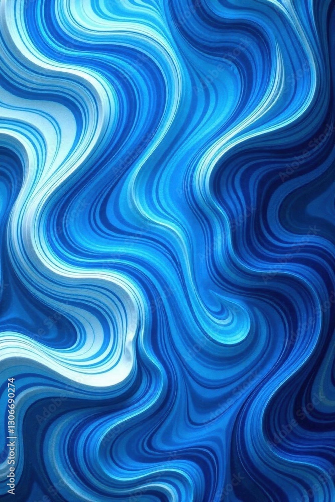Intricate blue and white abstract swirling pattern , background, cold Intricate blue and white abstract swirling pattern , background, cold