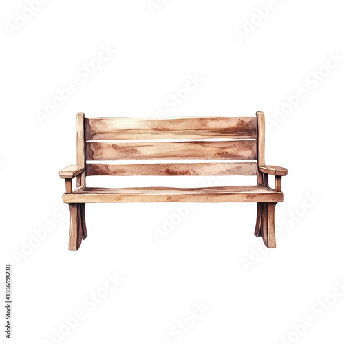 Rustic Wooden Park Bench