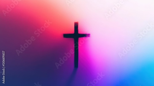 Vibrant abstract background featuring christian cross symbol
