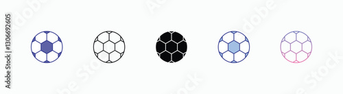 Football icons set in different style vector stock 