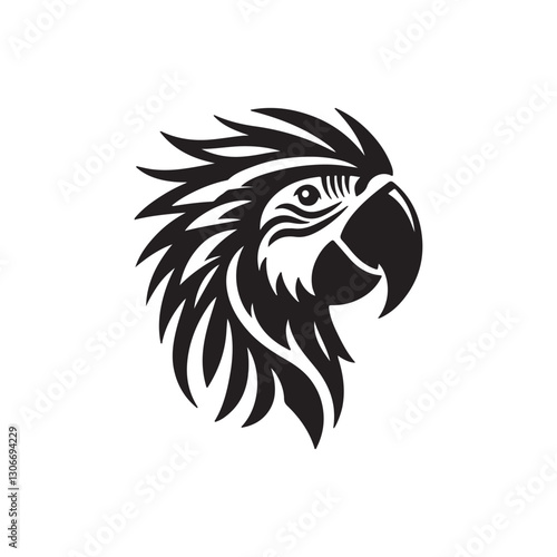 Macaw head vector silhouette logo art