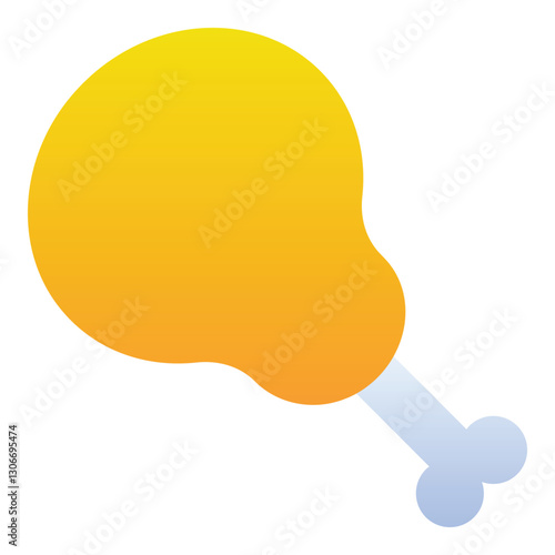 Gradient color icon, illustration for Drumstick, leg piece, chicken.