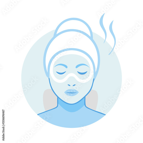 Woman with facial treatment mask