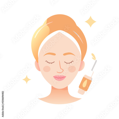 Woman using anti-aging serum