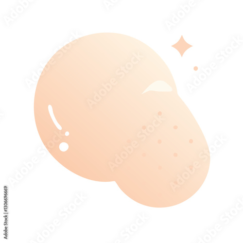 Soft peach beauty sponge illustration