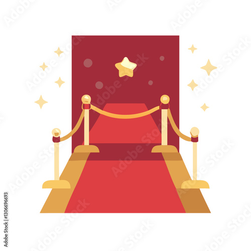 Red carpet entrance with golden ropes