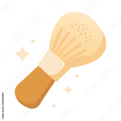 Soft kabuki makeup brush illustration