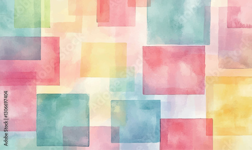 abstract watercolor colorful background with squares