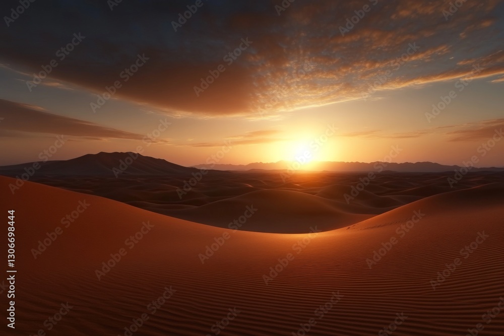 A subdued desert sunset reveals soft hues and hints of yellow light spilling over the gentle curves of the dunes, embodying peace and contemplation. A subdued desert sunset reveals soft hues and hints of yellow light spilling over the gentle curves of the dunes, embodying peace and contemplation.
