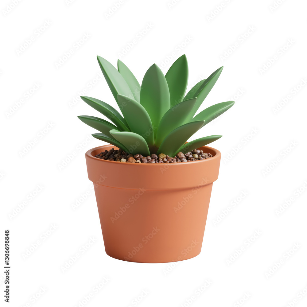 Stylish Succulent in Terracotta Pot with Pebbles Stylish Succulent in Terracotta Pot with Pebbles