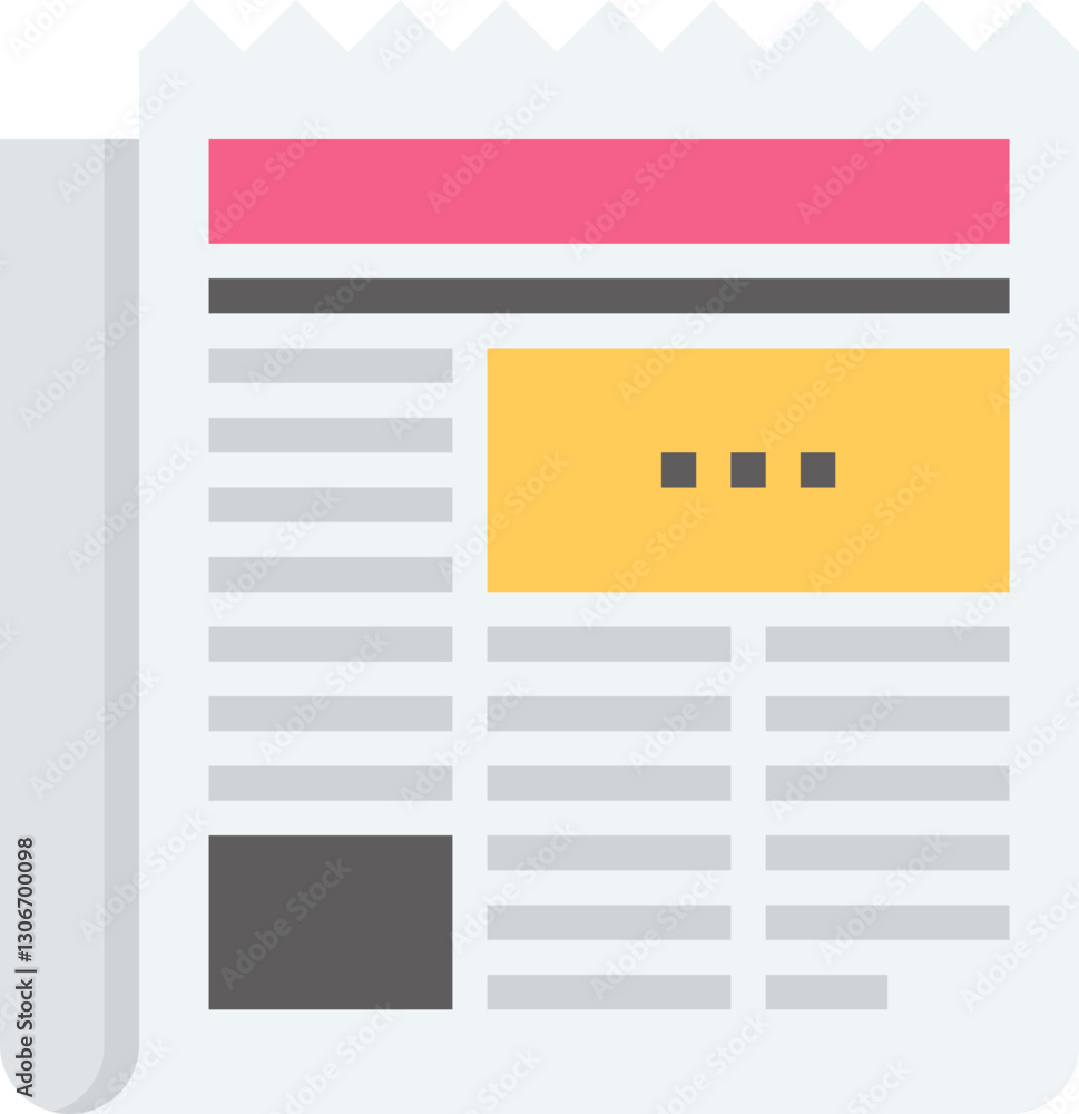 Obraz premium newspaper flat vector web icon